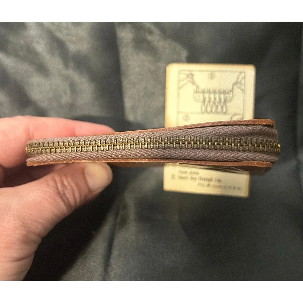 Vintage Kent Leather Key Case Removable Swivel Hooks Original Insert Card & Key